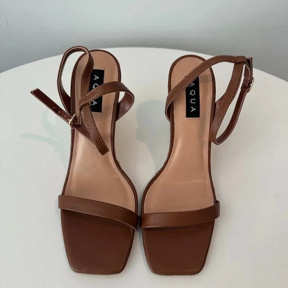 Brand New Aqua Izabl Ankle Strap Espadrille Wedge Sandals - Size 9.5